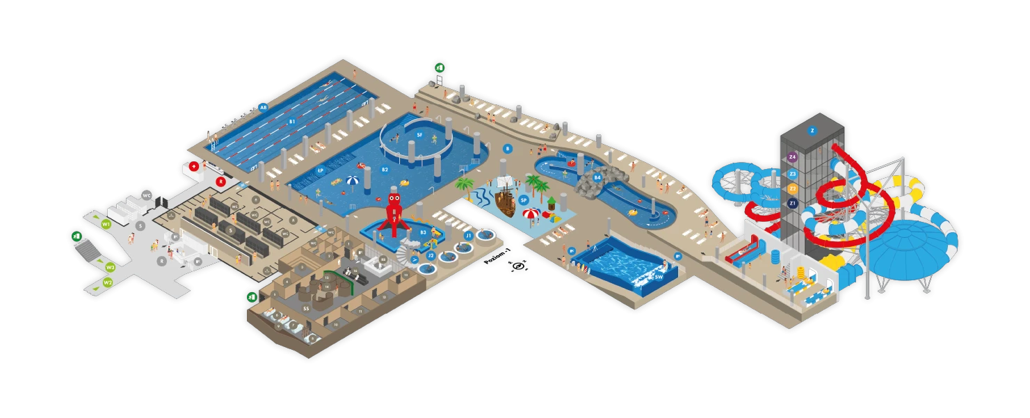 Plan aquaparku przy hotelu nad morzem - Baltic Park Molo